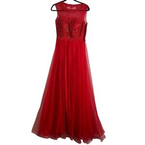 Woness red formal maxi dress size 40/small